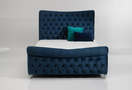 Elizabeth Tufted Velvet Bed - Storage/Non-Storage