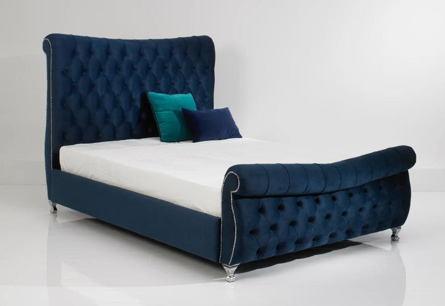 Elizabeth Tufted Velvet Bed - Storage/Non-Storage