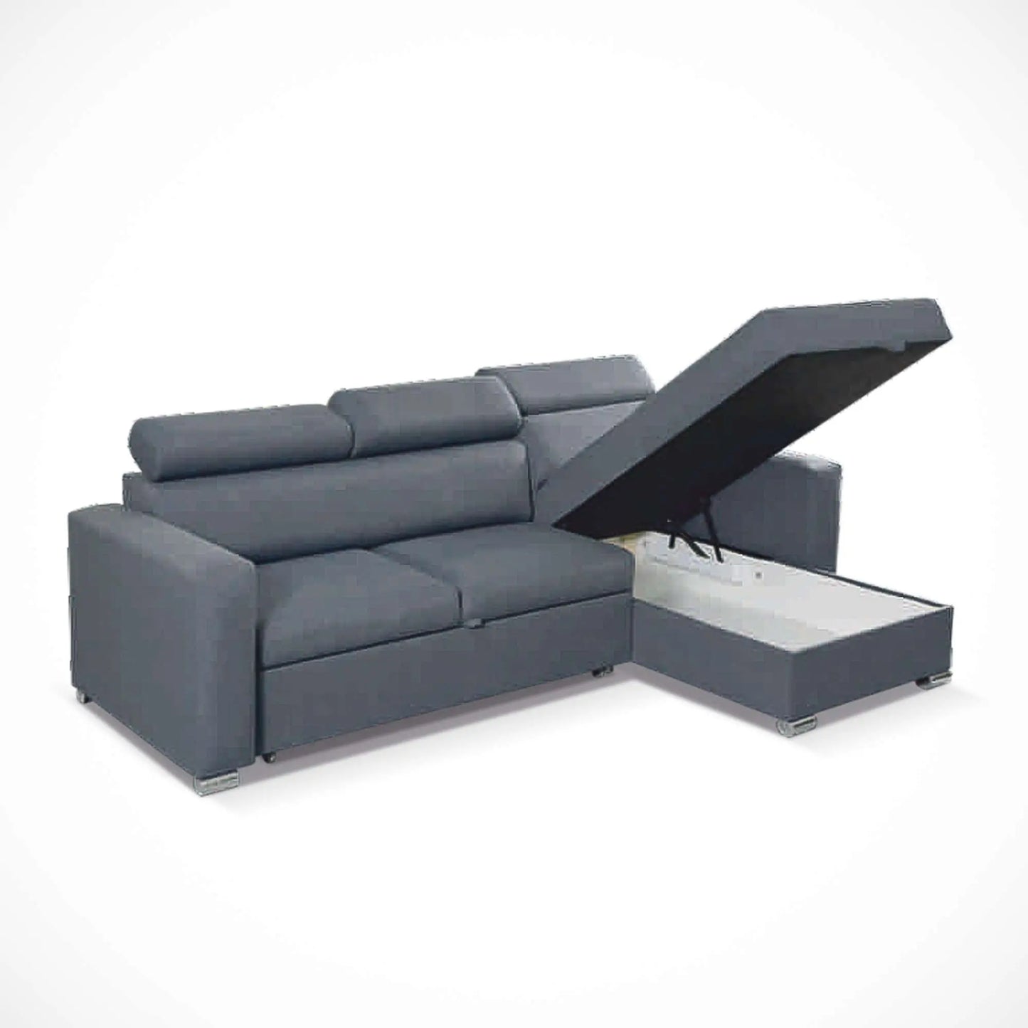 Hugo Corner L-Shape Sofa Bed - Black, Blue, Grey, yellow