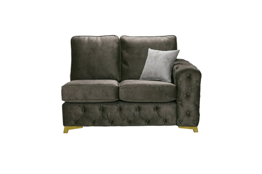 Gatsby Tufted Arm Corner Sofa in Grey