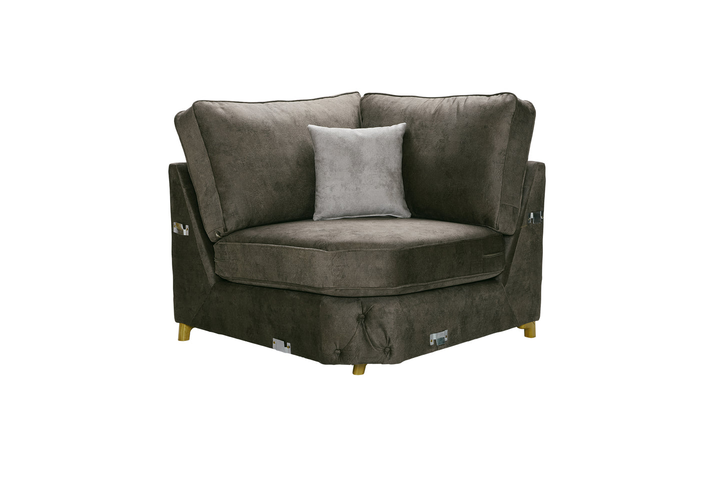 Gatsby Tufted Arm Corner Sofa in Grey