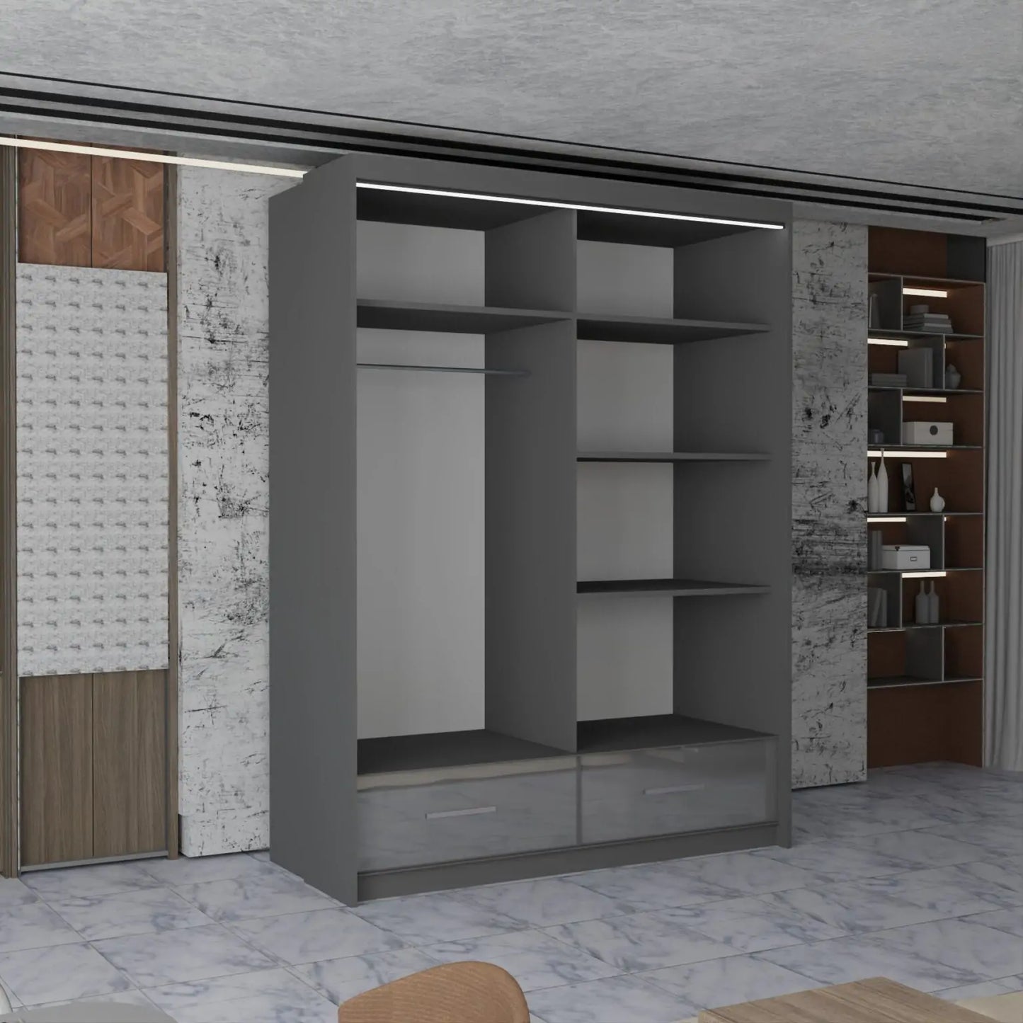 Sycylia High Gloss Sliding Door Wardrobe New Branding