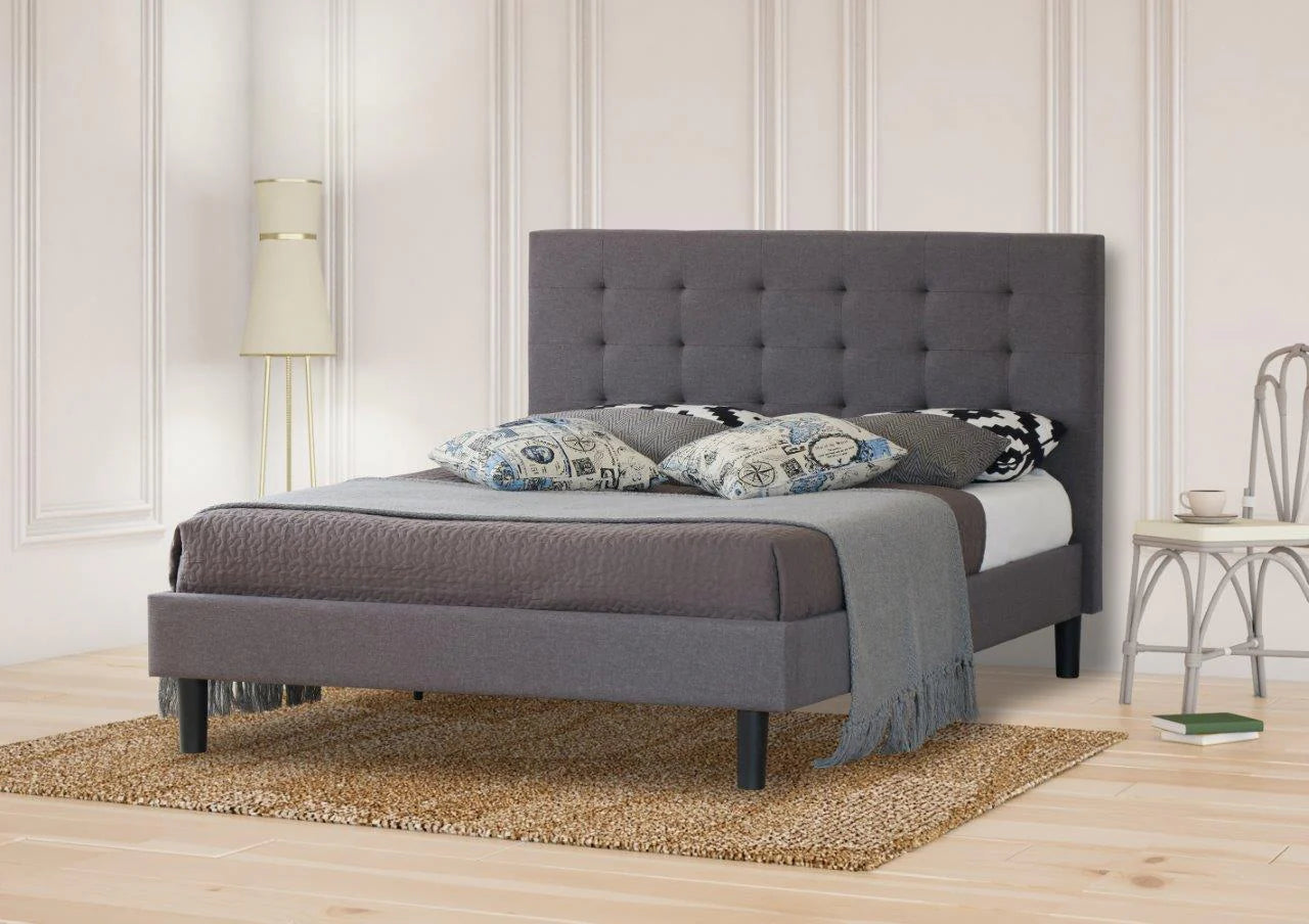 Alexandra Grey Fabri Bed in Single (3FT), Small Double (4FT), Double (4FT6), King (5FT)
