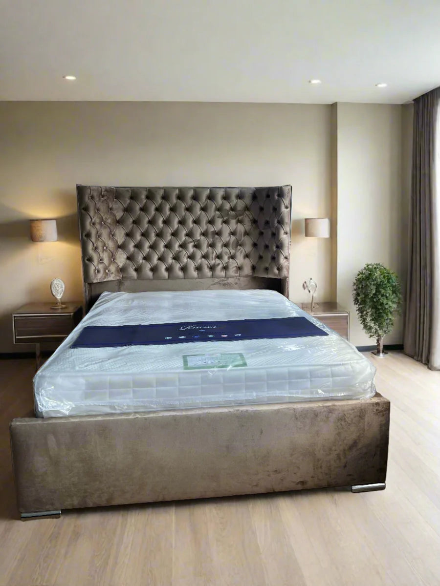 Phoenix Velvet Tufted Bed - Storage/Non-Storage