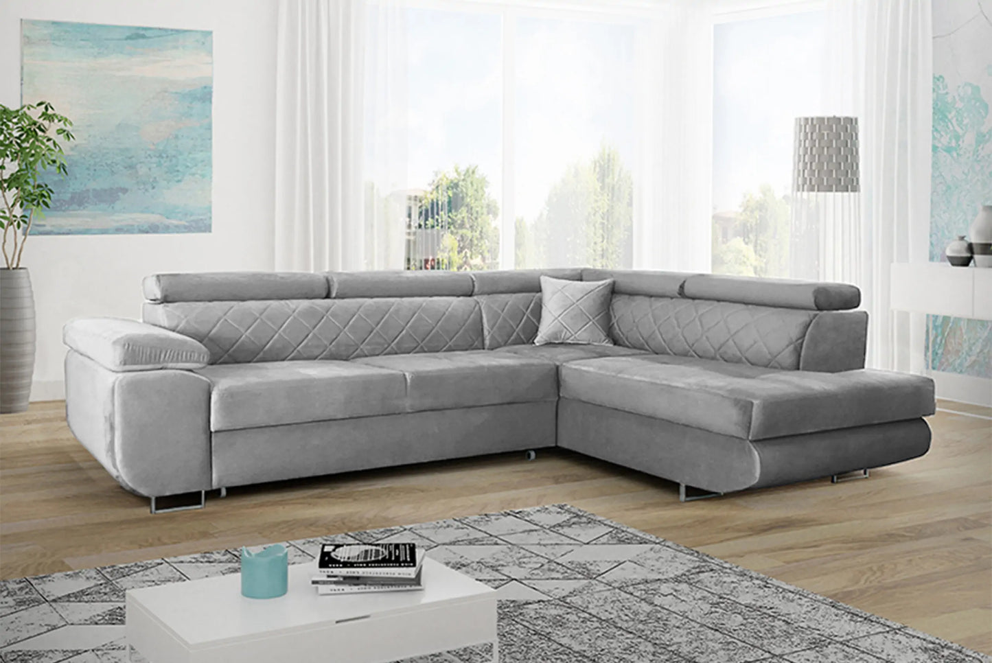 LAGUNA CORNER SOFA - Black, Blue, Green, Grey, Mustard, Silver, Steel