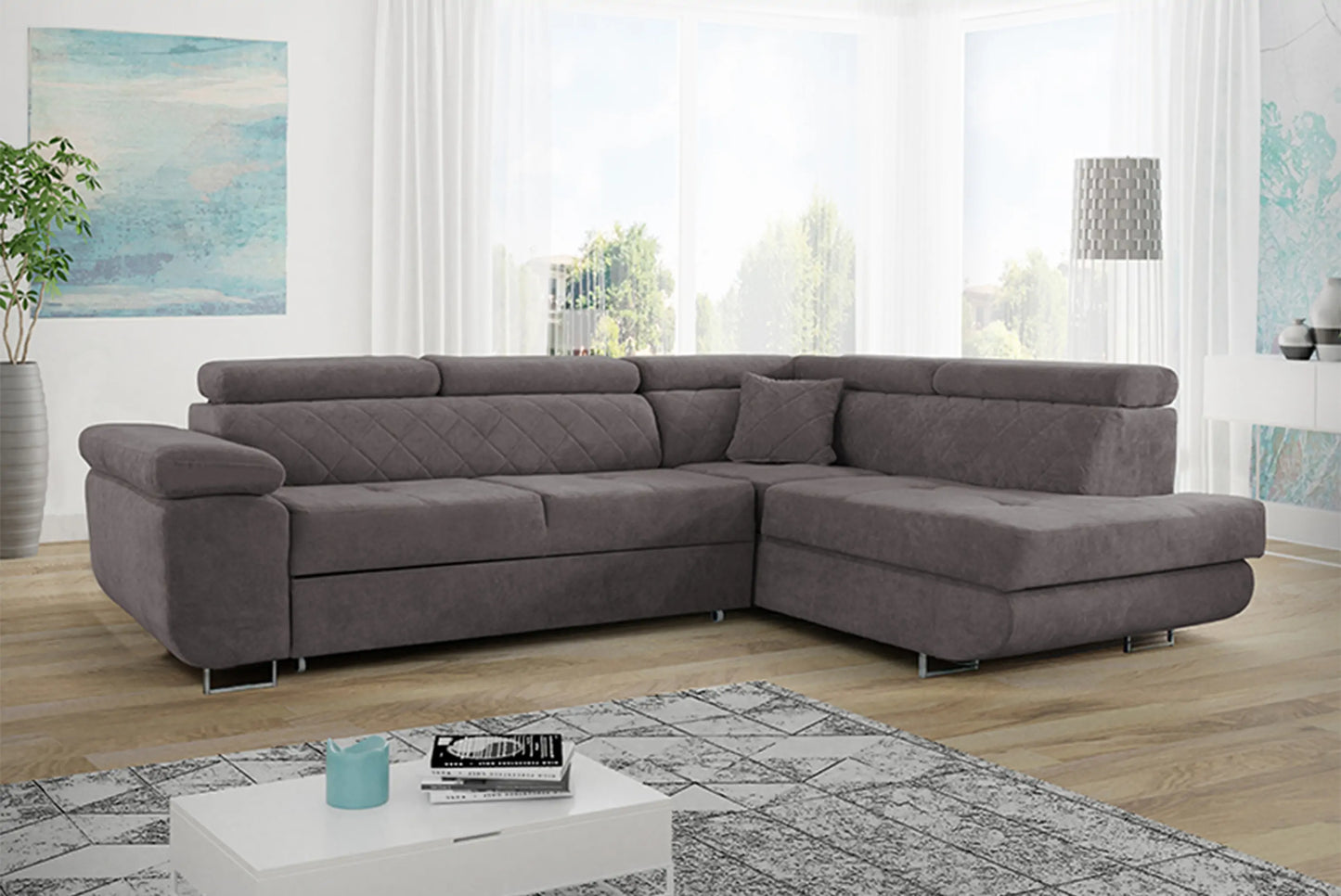 LAGUNA CORNER SOFA - Black, Blue, Green, Grey, Mustard, Silver, Steel