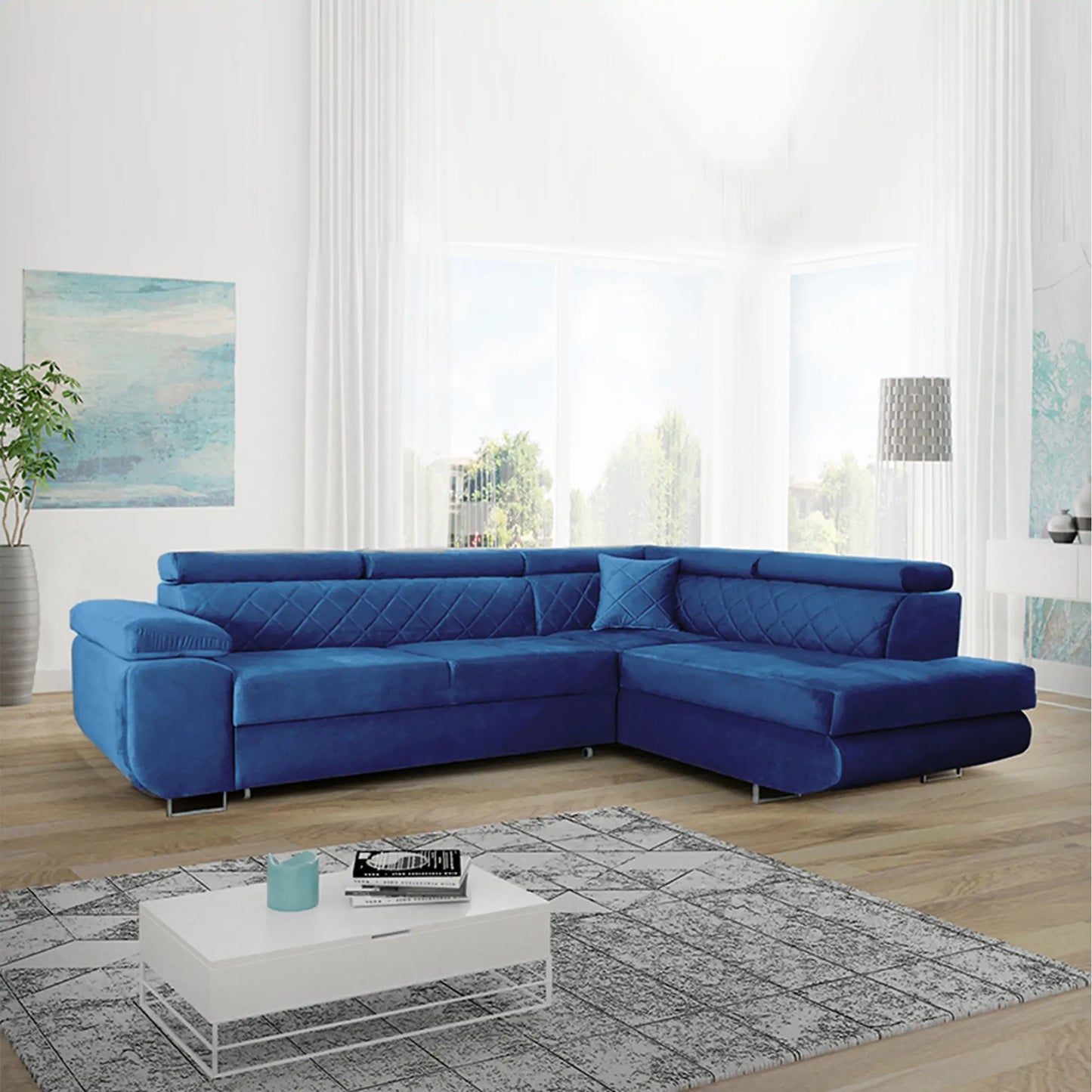 LAGUNA CORNER SOFA - Black, Blue, Green, Grey, Mustard, Silver, Steel