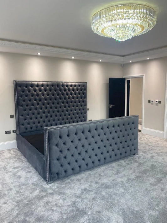 Landmark Velvet Tufted Bed - Storage/Non-Storage