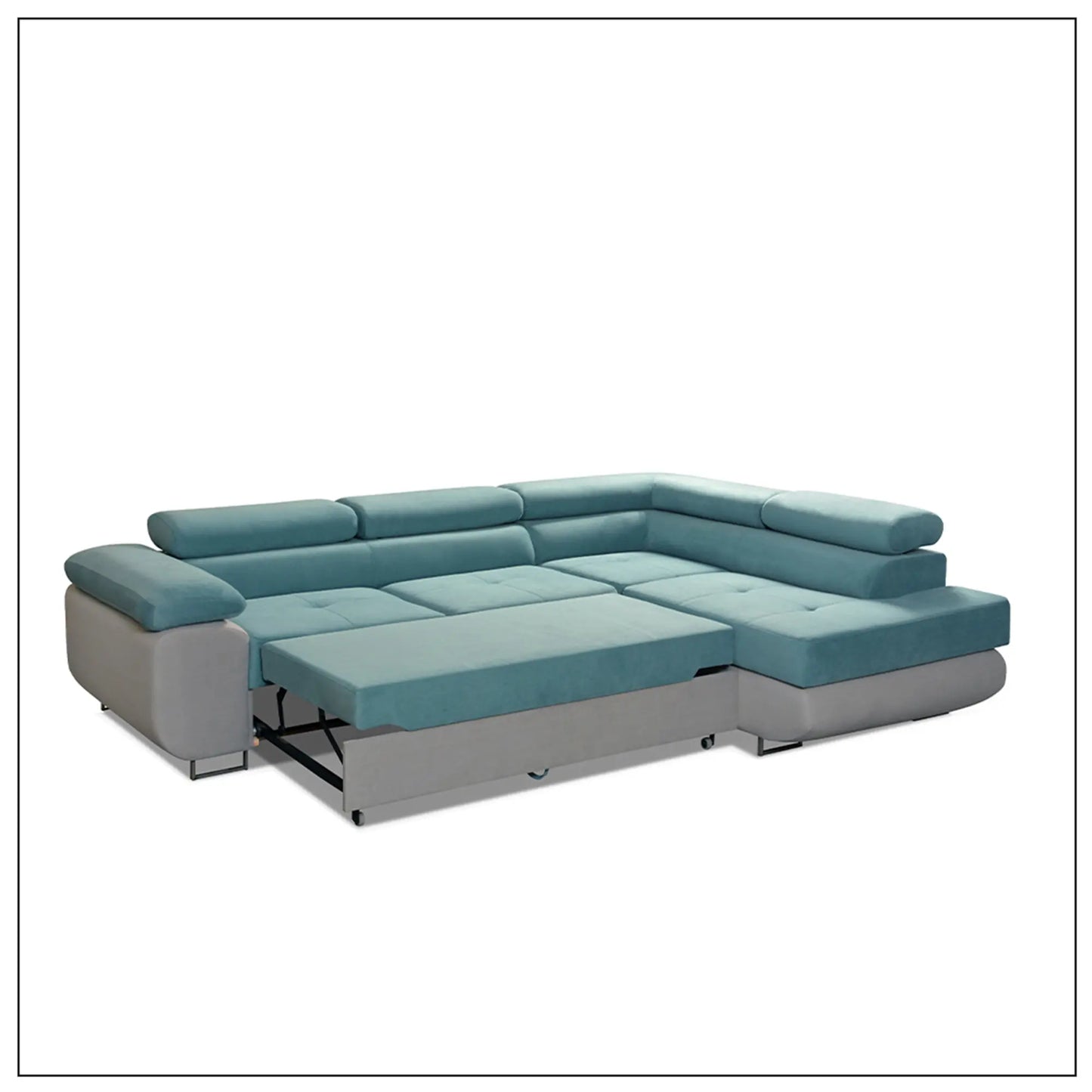 LIDO Corner Sofa Bed - Black, Blue, Brown, Green, Grey, Sky Blue