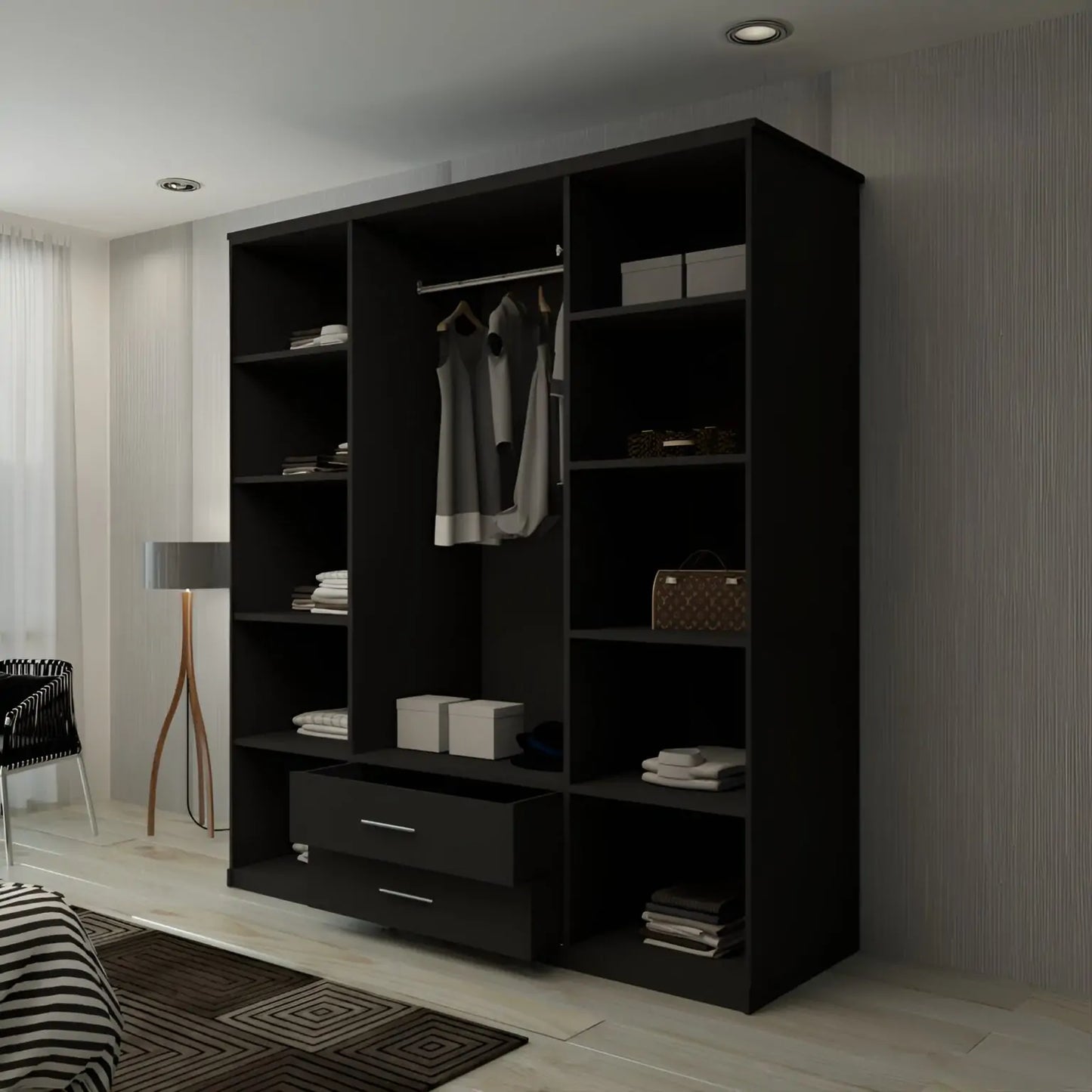 London New Hinged 4 Door Wardrobe