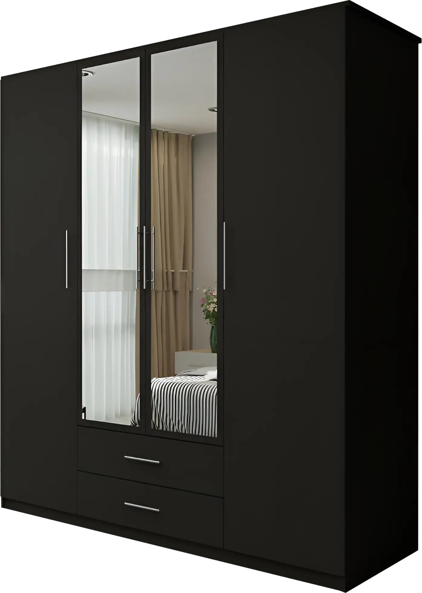London New Hinged 4 Door Wardrobe