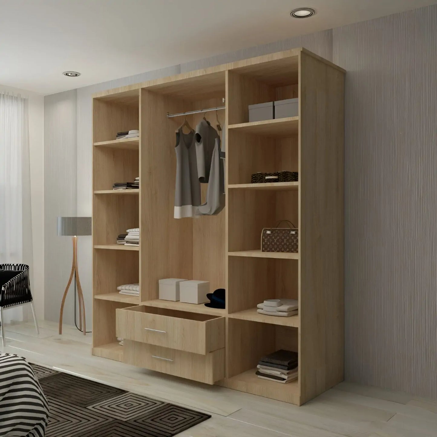 London New Hinged 4 Door Wardrobe