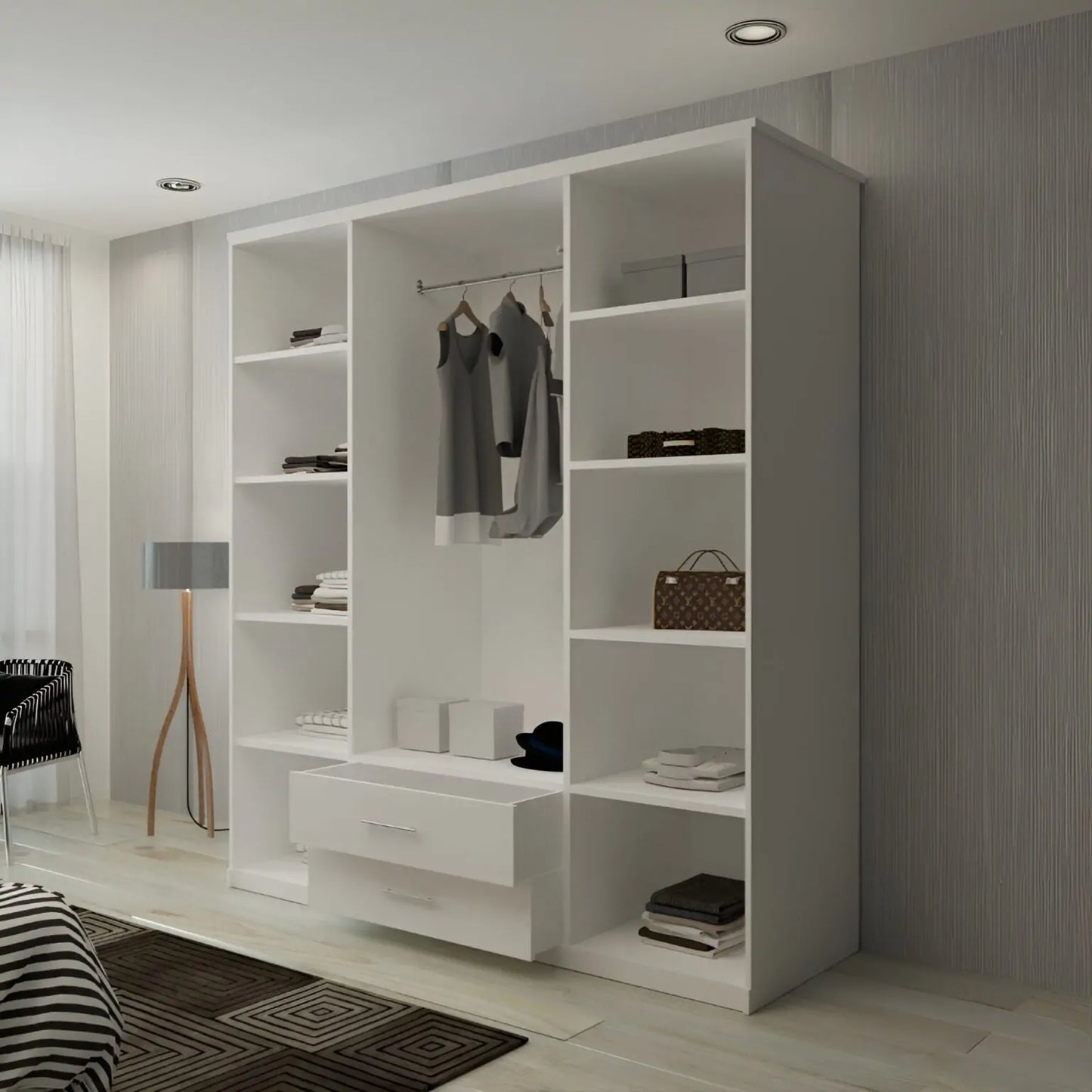 London New Hinged 4 Door Wardrobe