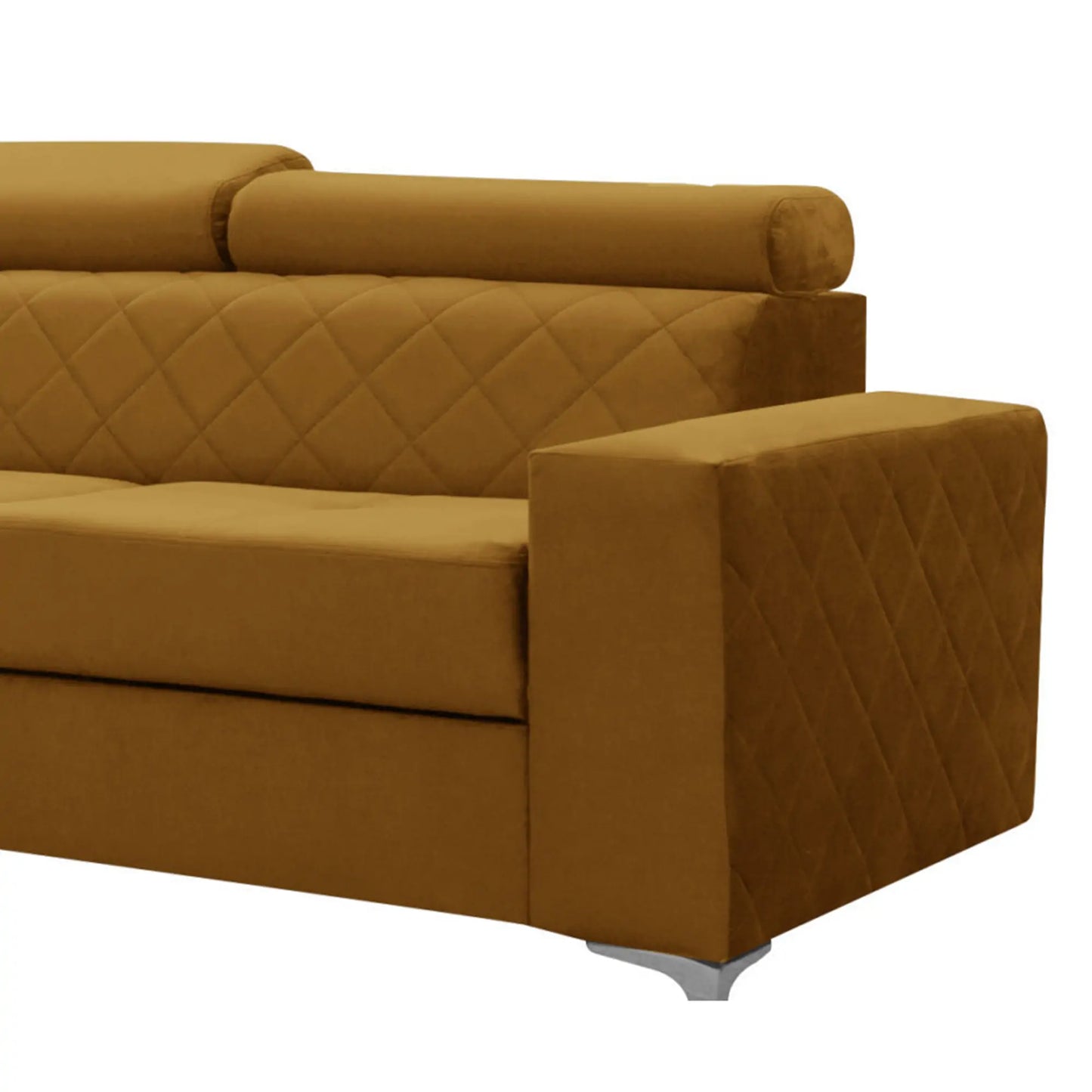 GLOSS CORNER SOFA BED - Black, Blue, Grey, Mustard, Silver, Steel