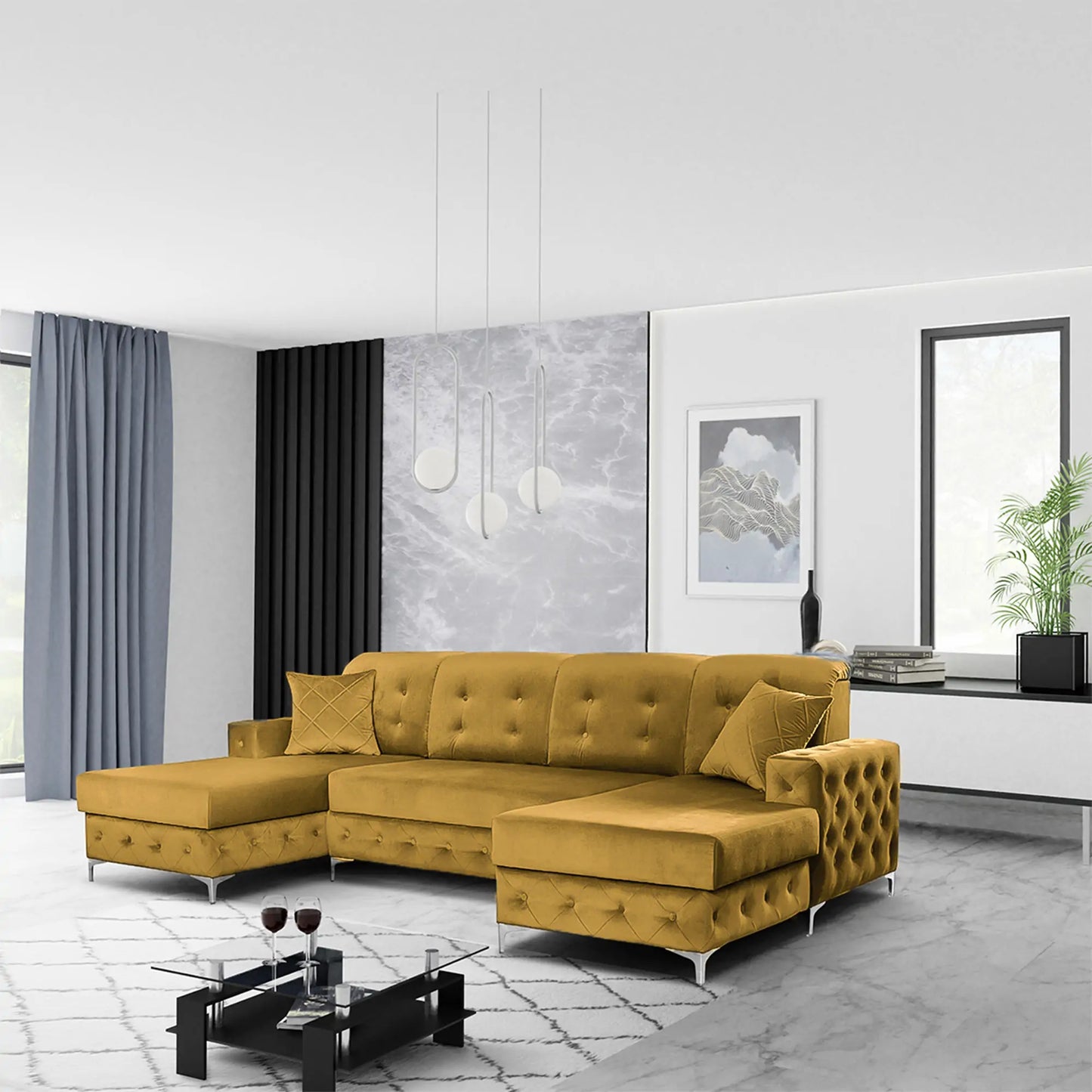 Verso Large Sofa Bed - Black, Blue, Grey, Sky Blue, Light Pink, Mustard, Silver