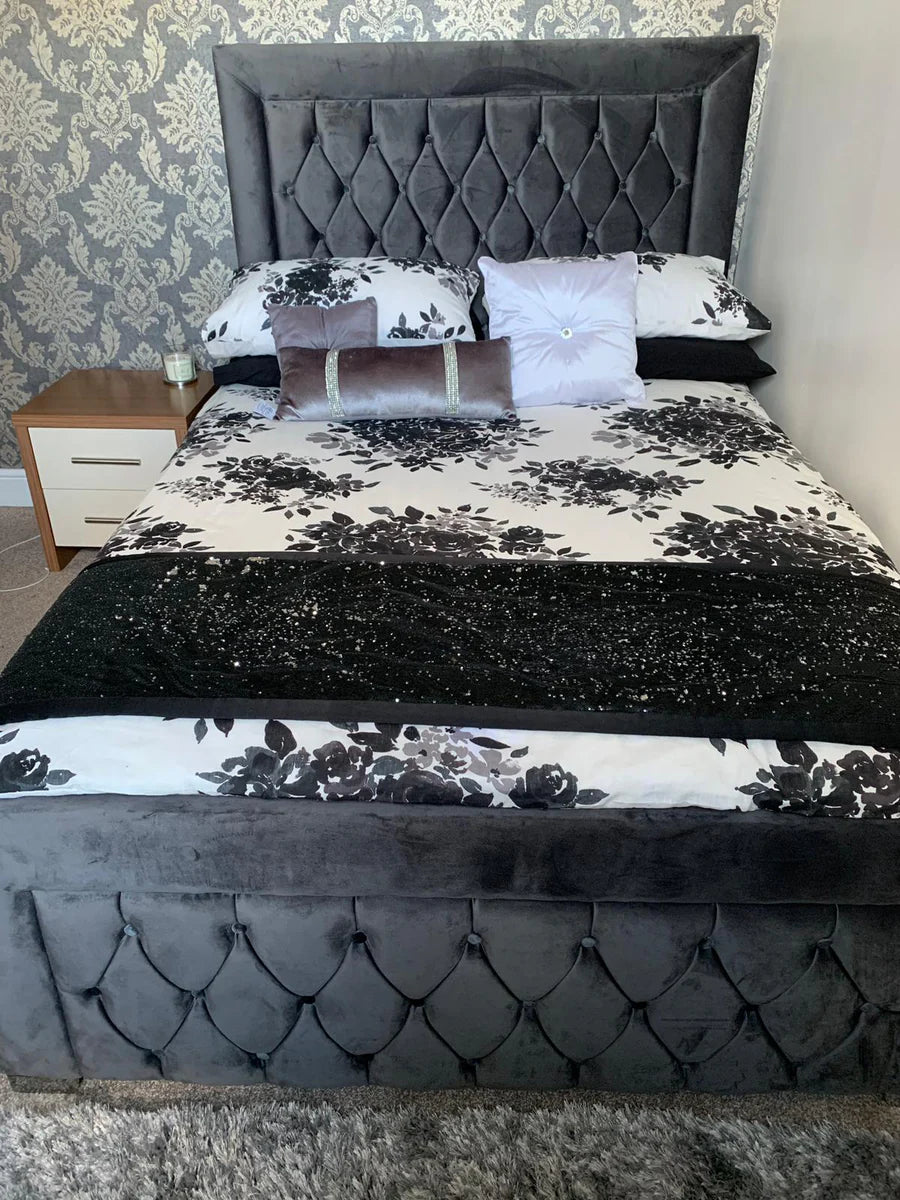 Haven Tufted Velvet Bed - Storage/Non-Storage