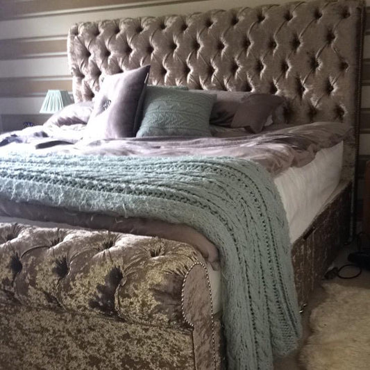 California Velvet Tufted Bed - Storage/Non Storage