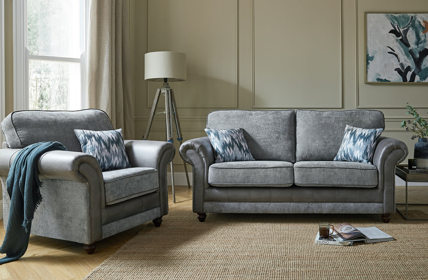 Palma 3 Seater Sofa & Armchair Set - Fabric Sofa - 3+1 & 3+1+1