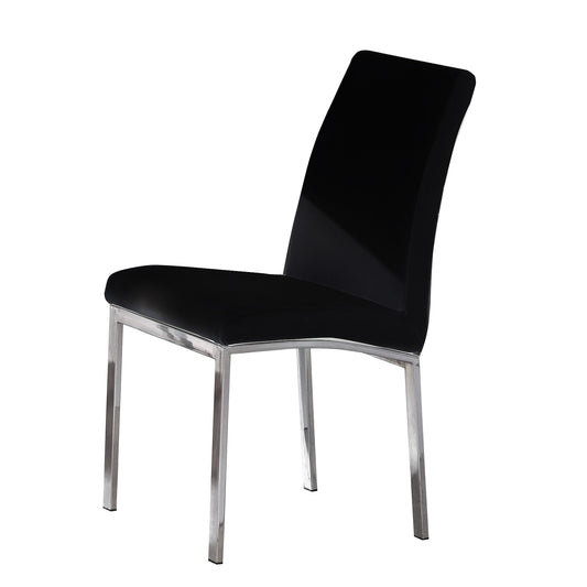 Peru PU Chair - Chrome Finish - White & Black