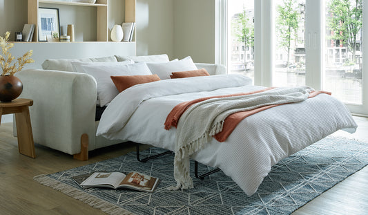 Prague 3-Seater Sofa & Snuggle Chair & Sofa bed - Neutral & Terracotta Set