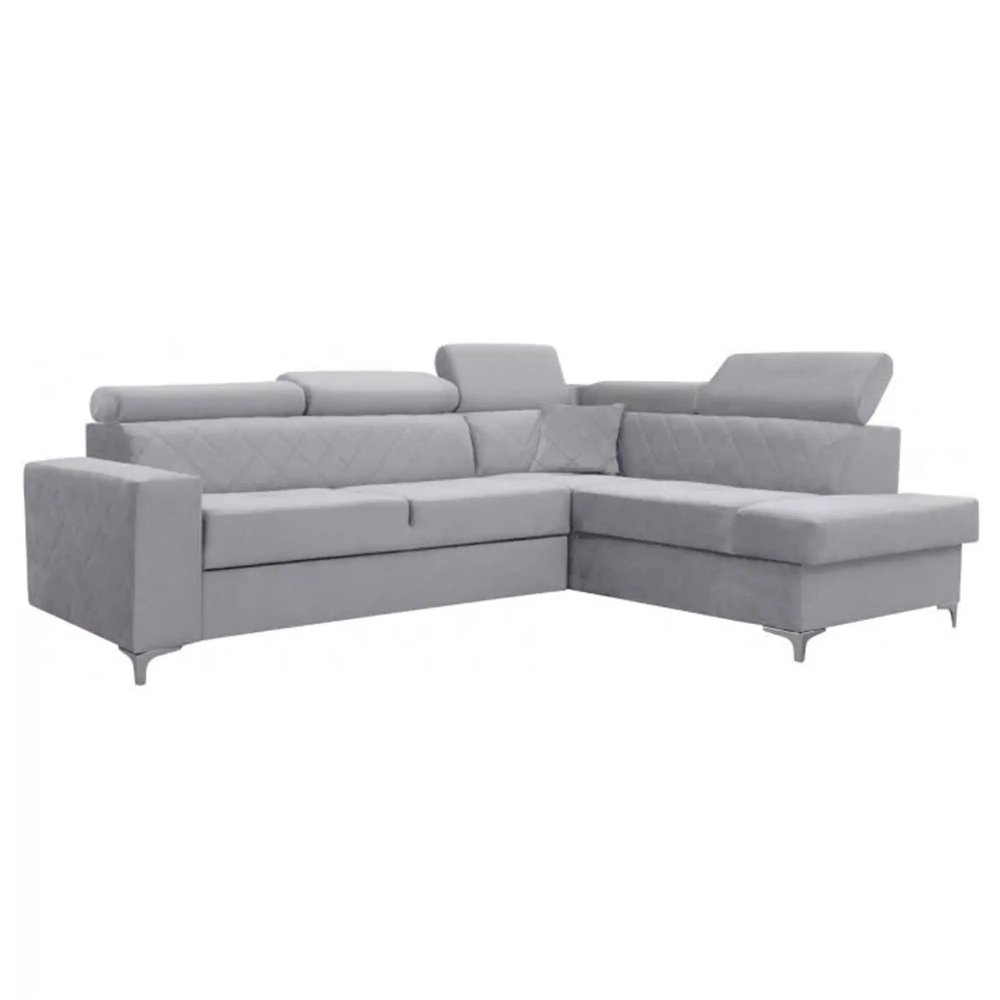 GLOSS CORNER SOFA BED - Black, Blue, Grey, Mustard, Silver, Steel
