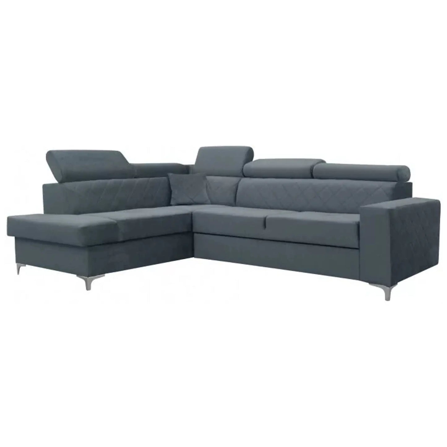 GLOSS CORNER SOFA BED - Black, Blue, Grey, Mustard, Silver, Steel
