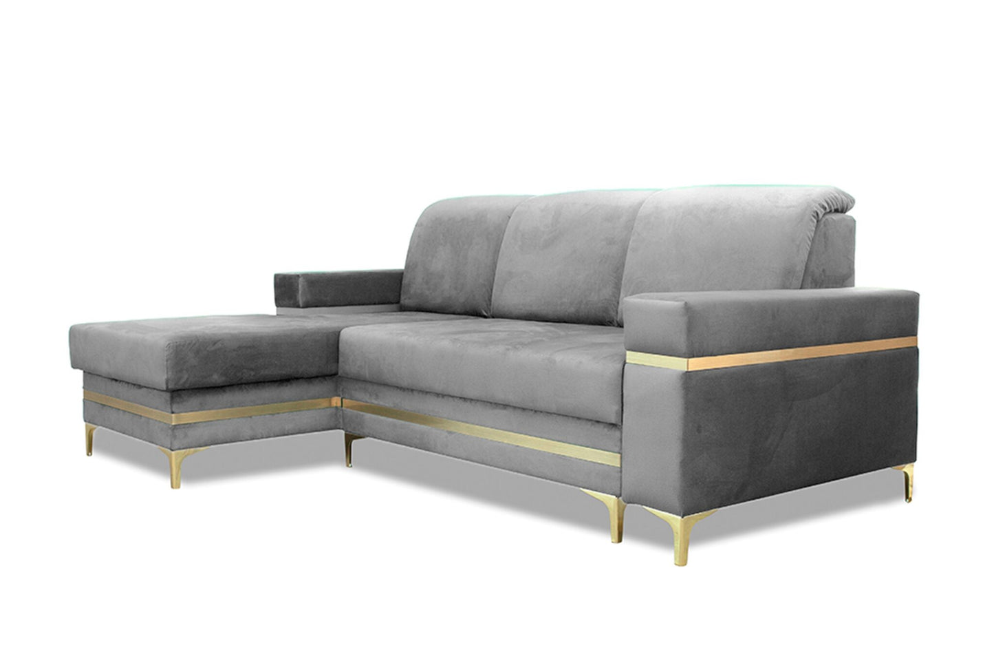 Florence Grey Gold Corner Sofa Bed - Black/Gold, Green&Gold, Grey&Gold, Blue/gold