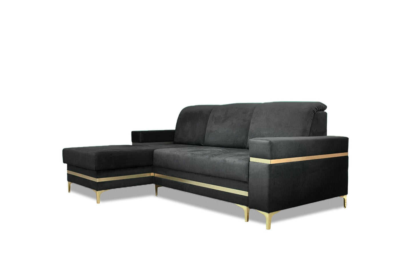 Florence Grey Gold Corner Sofa Bed - Black/Gold, Green&Gold, Grey&Gold, Blue/gold