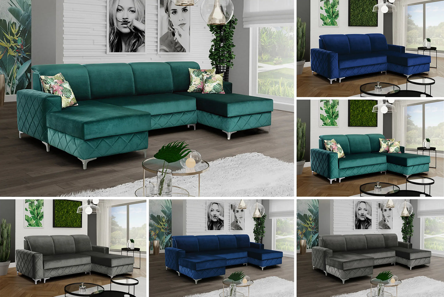 BORYS SOFA BED -Green, Grey, Navy