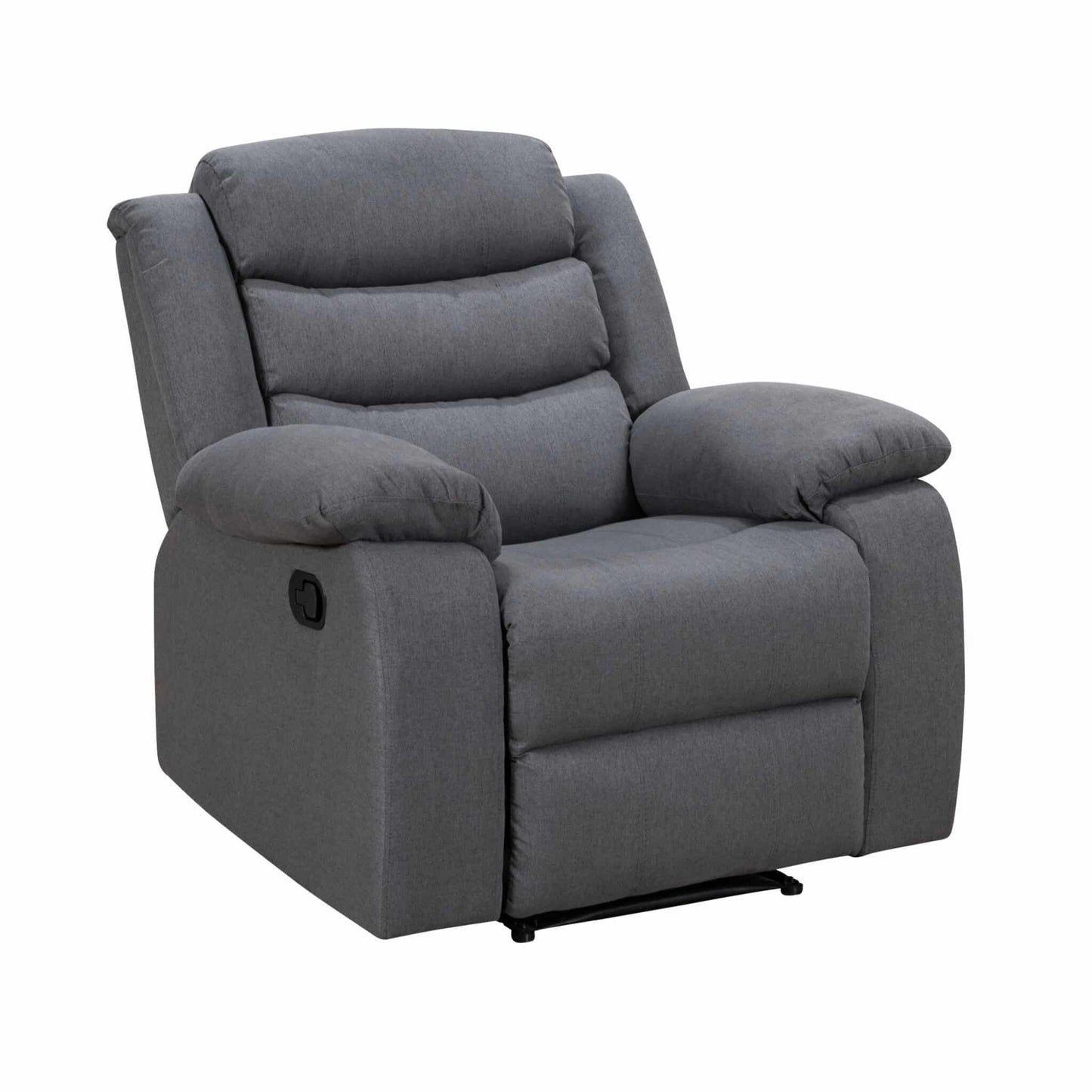 Turin Recliner Fabric - 1, 2 & 3 Seater - Grey Dark, Grey Light