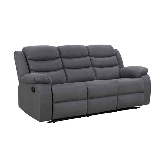 Turin Recliner Fabric - 1, 2 & 3 Seater - Grey Dark, Grey Light