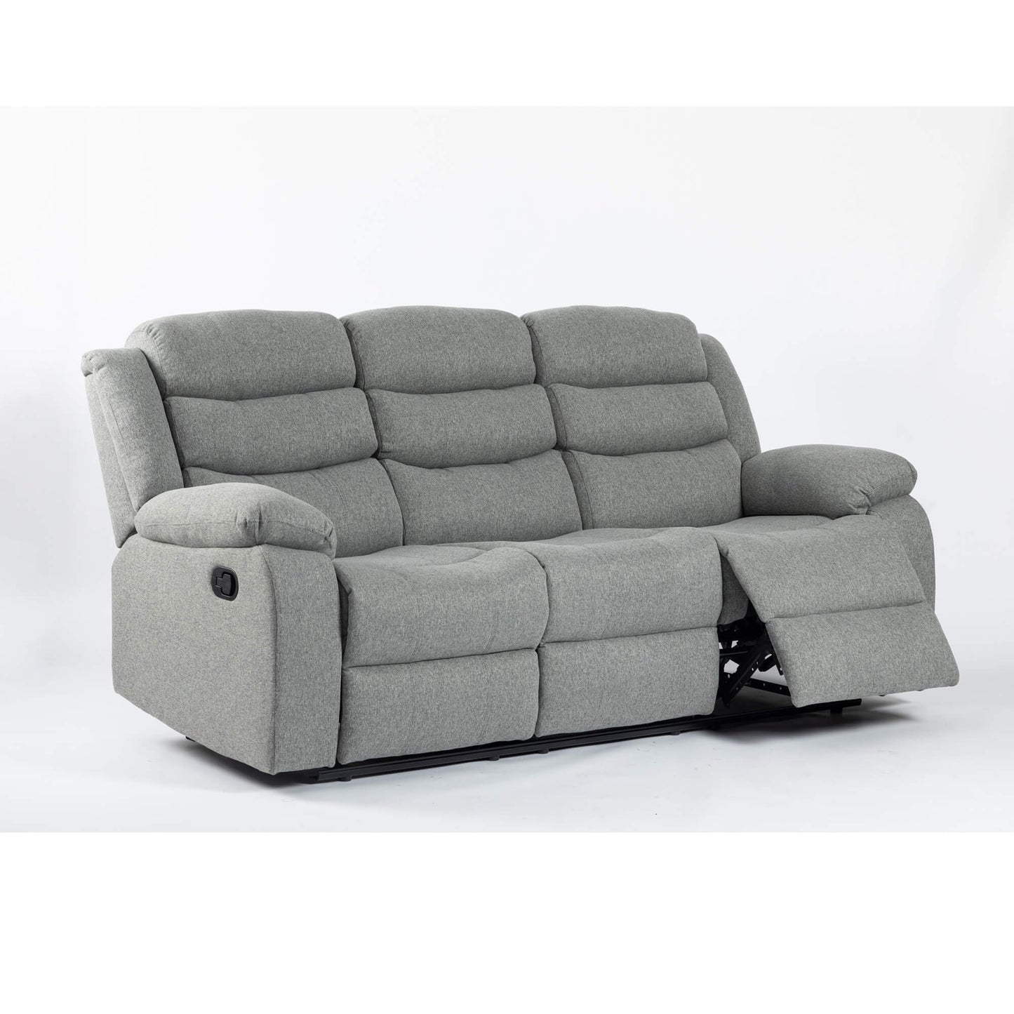 Turin Recliner Fabric - 1, 2 & 3 Seater - Grey Dark, Grey Light