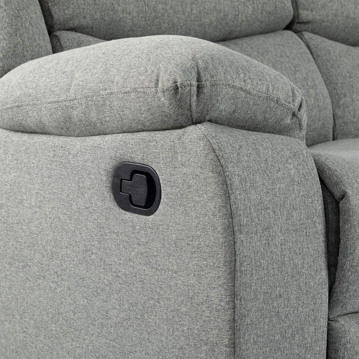 Turin Recliner Fabric - 1, 2 & 3 Seater - Grey Dark, Grey Light
