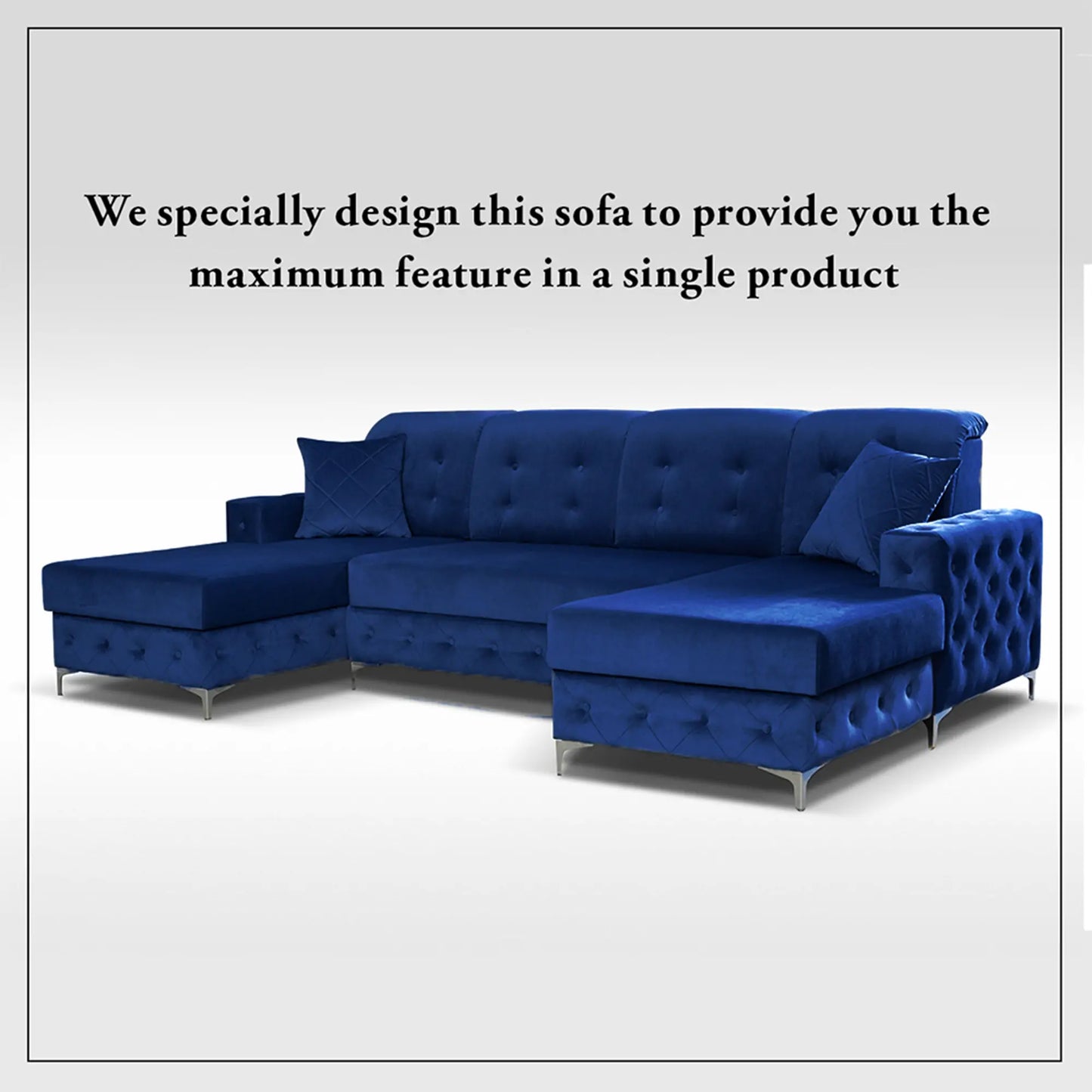 Verso Large Sofa Bed - Black, Blue, Grey, Sky Blue, Light Pink, Mustard, Silver