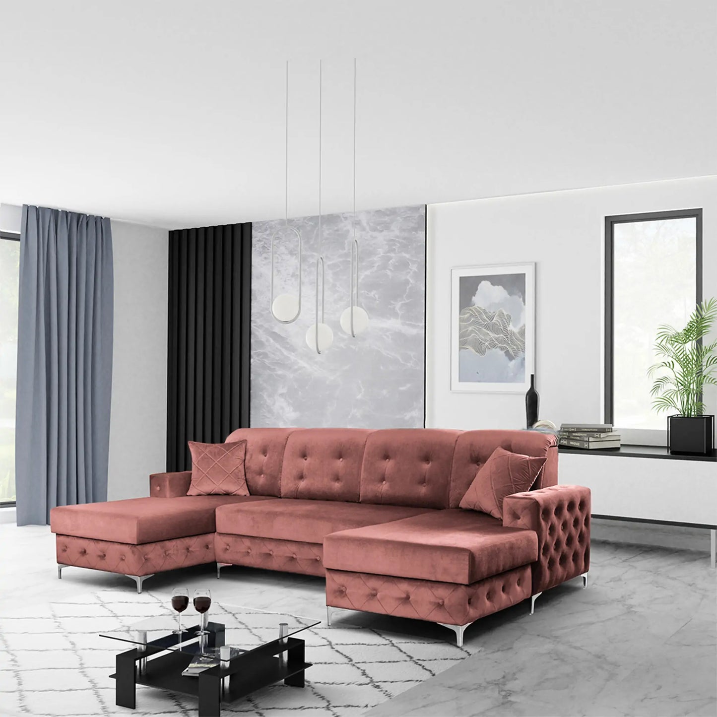 Verso Large Sofa Bed - Black, Blue, Grey, Sky Blue, Light Pink, Mustard, Silver