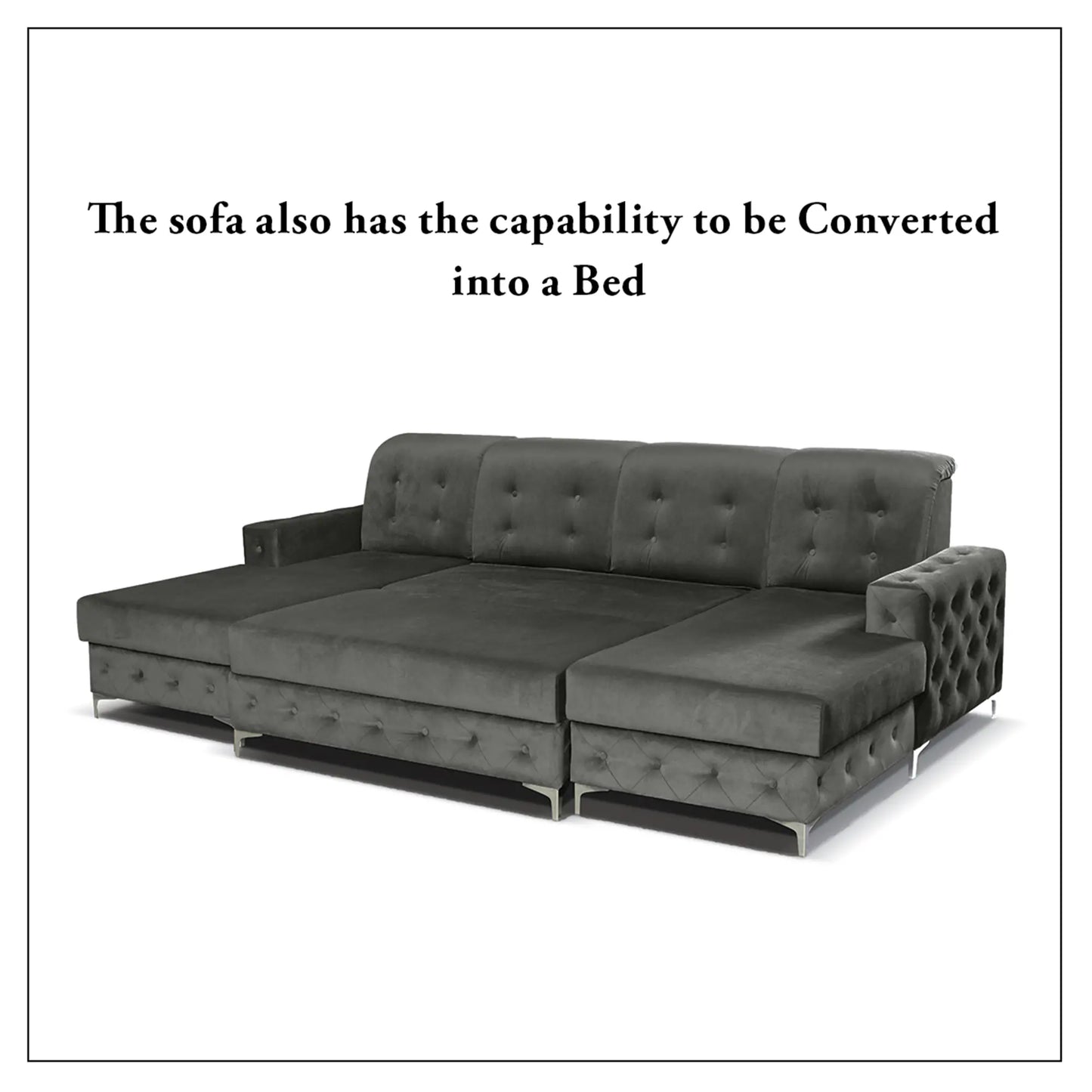 Verso Large Sofa Bed - Black, Blue, Grey, Sky Blue, Light Pink, Mustard, Silver
