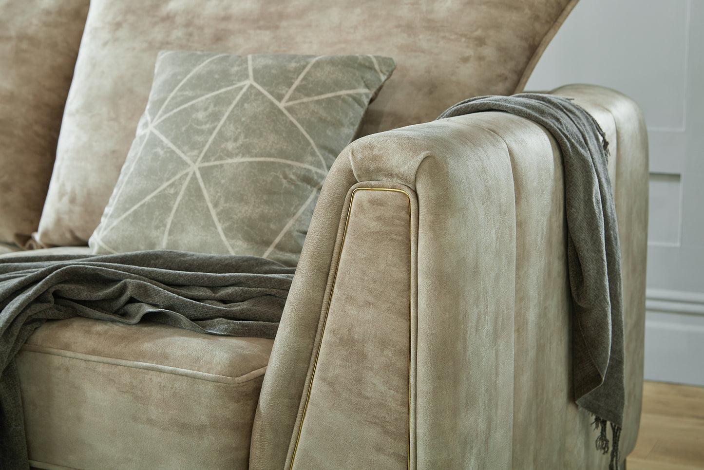 Vivo 3-Seater Sofa, Cuddler Chair & Footstool- Glamorous Comfort Set