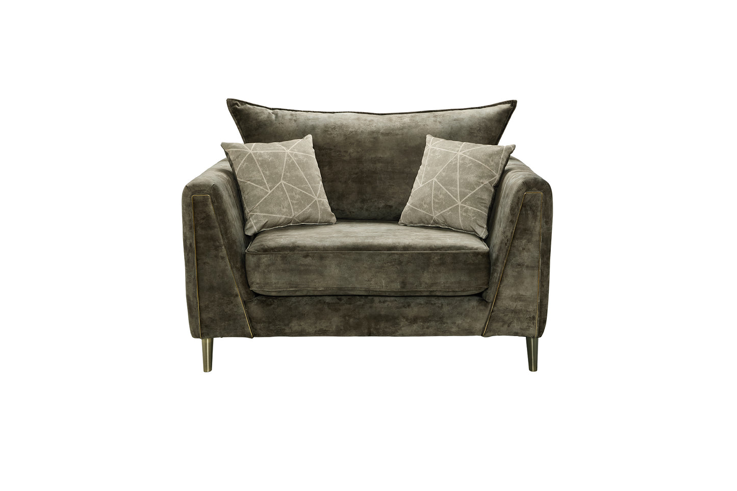 Vivo 3-Seater Sofa, Cuddler Chair & Footstool- Glamorous Comfort Set