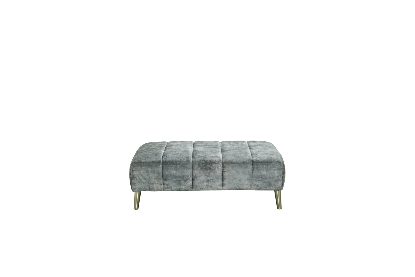 Vivo Grey Velvet Chaise Corner Sofa & Footstool