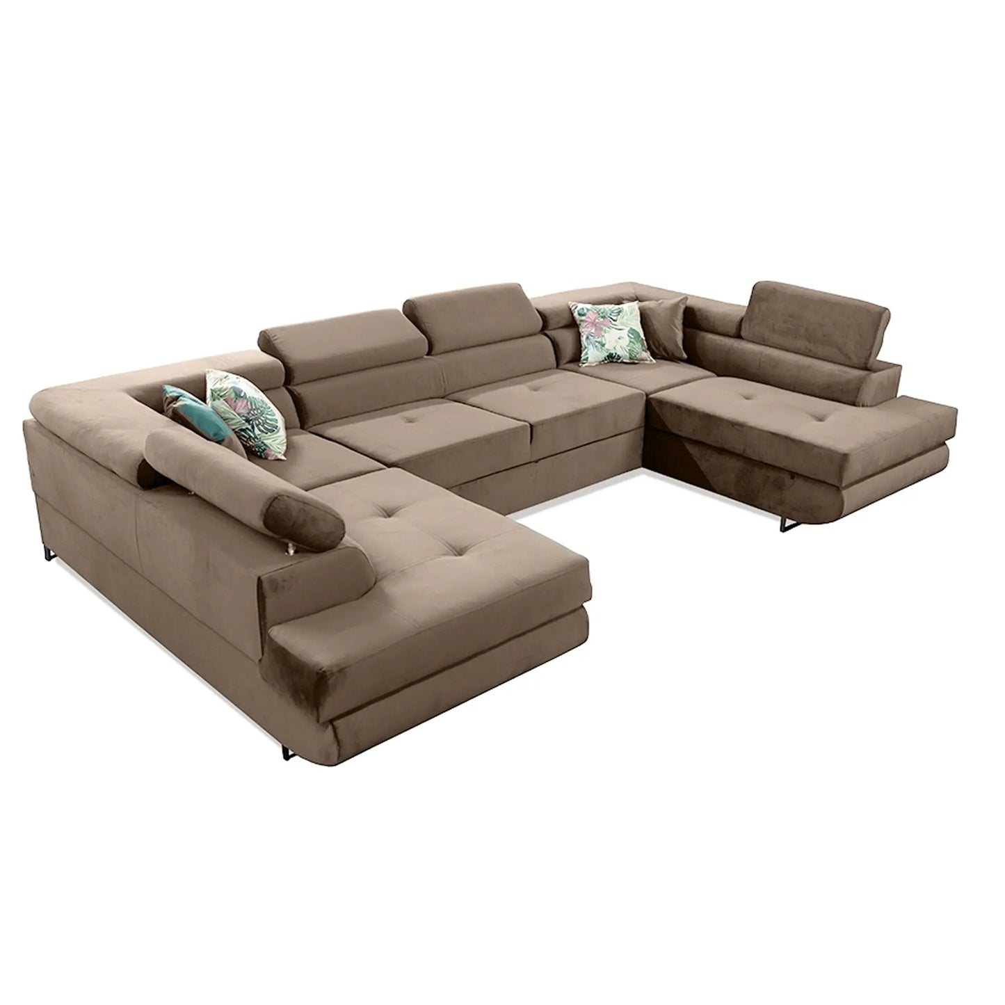 WEST BROWN U-CORNER SOFA BED