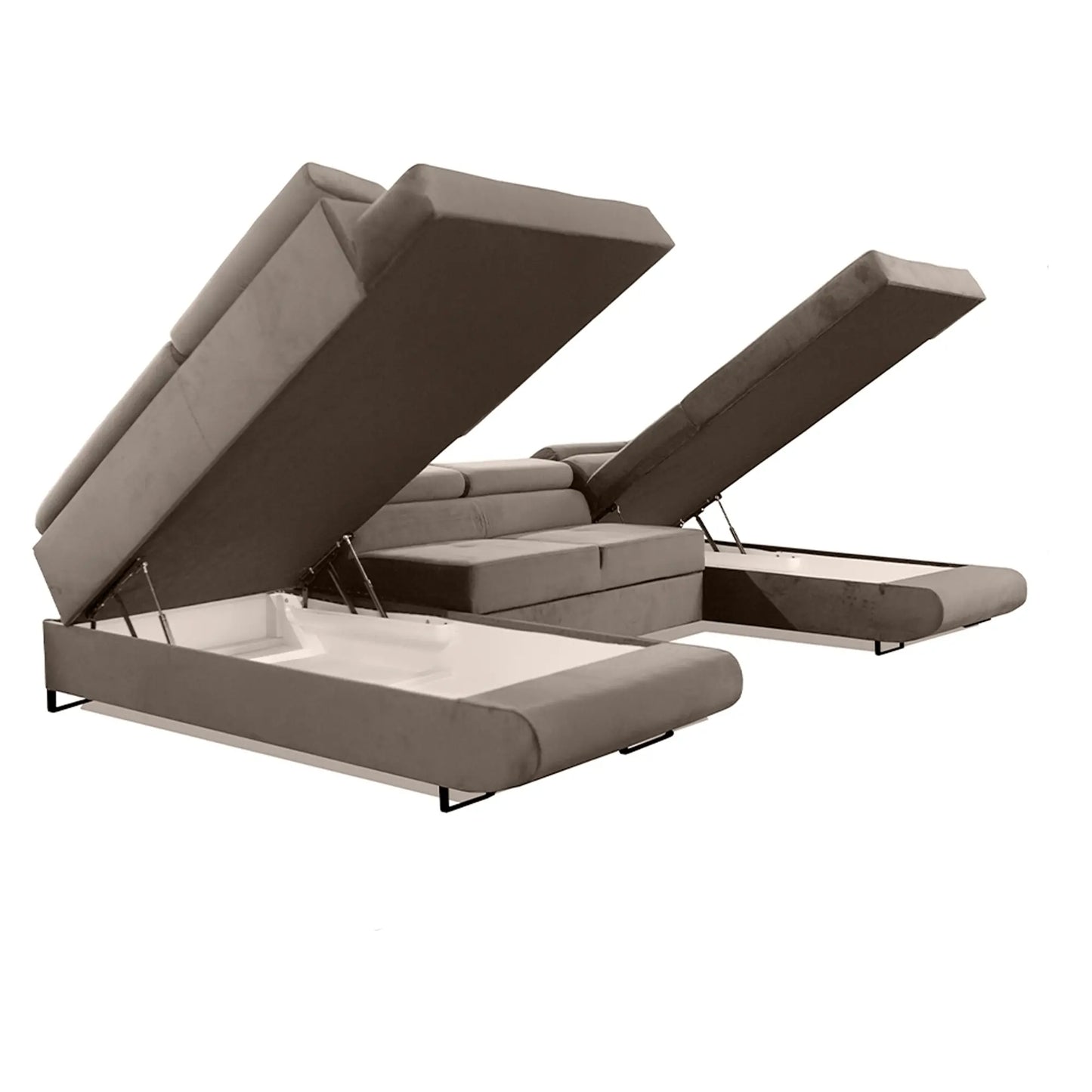 WEST BROWN U-CORNER SOFA BED