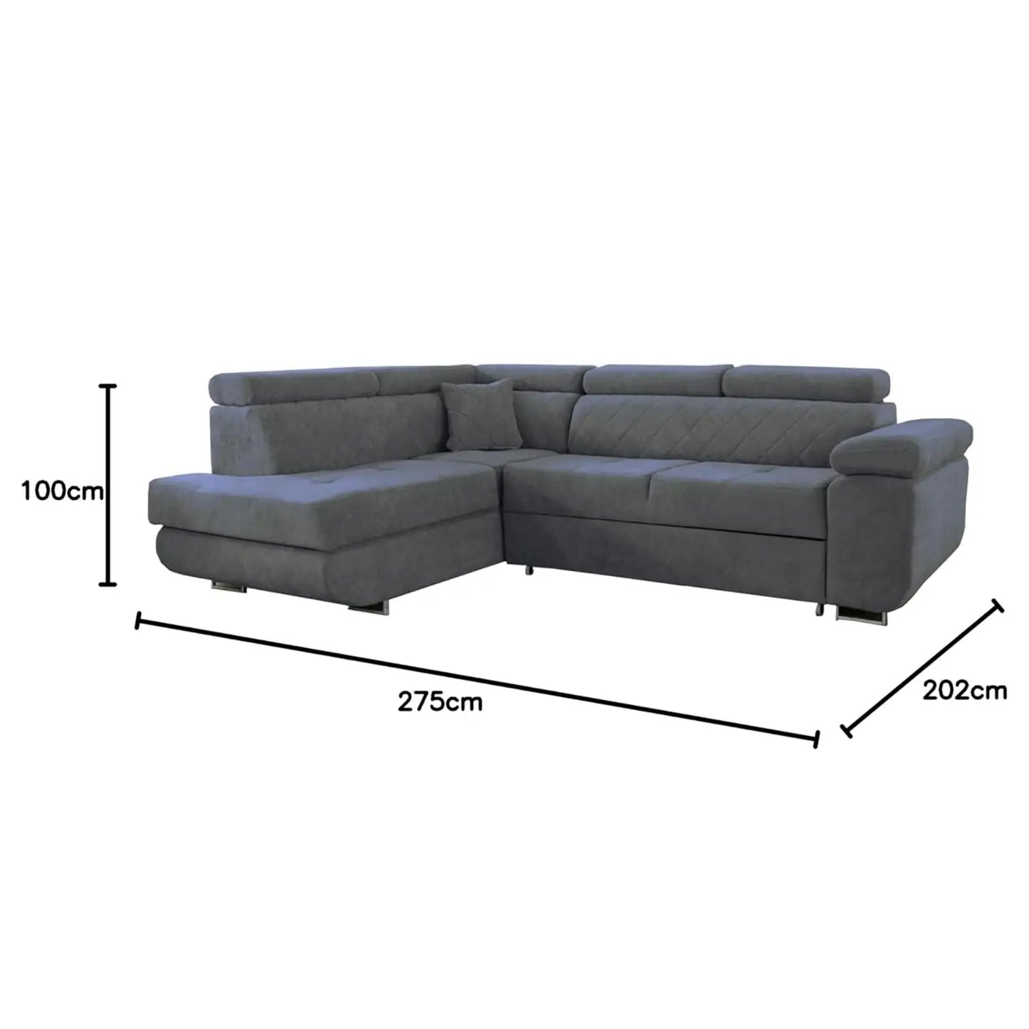 LAGUNA CORNER SOFA - Black, Blue, Green, Grey, Mustard, Silver, Steel