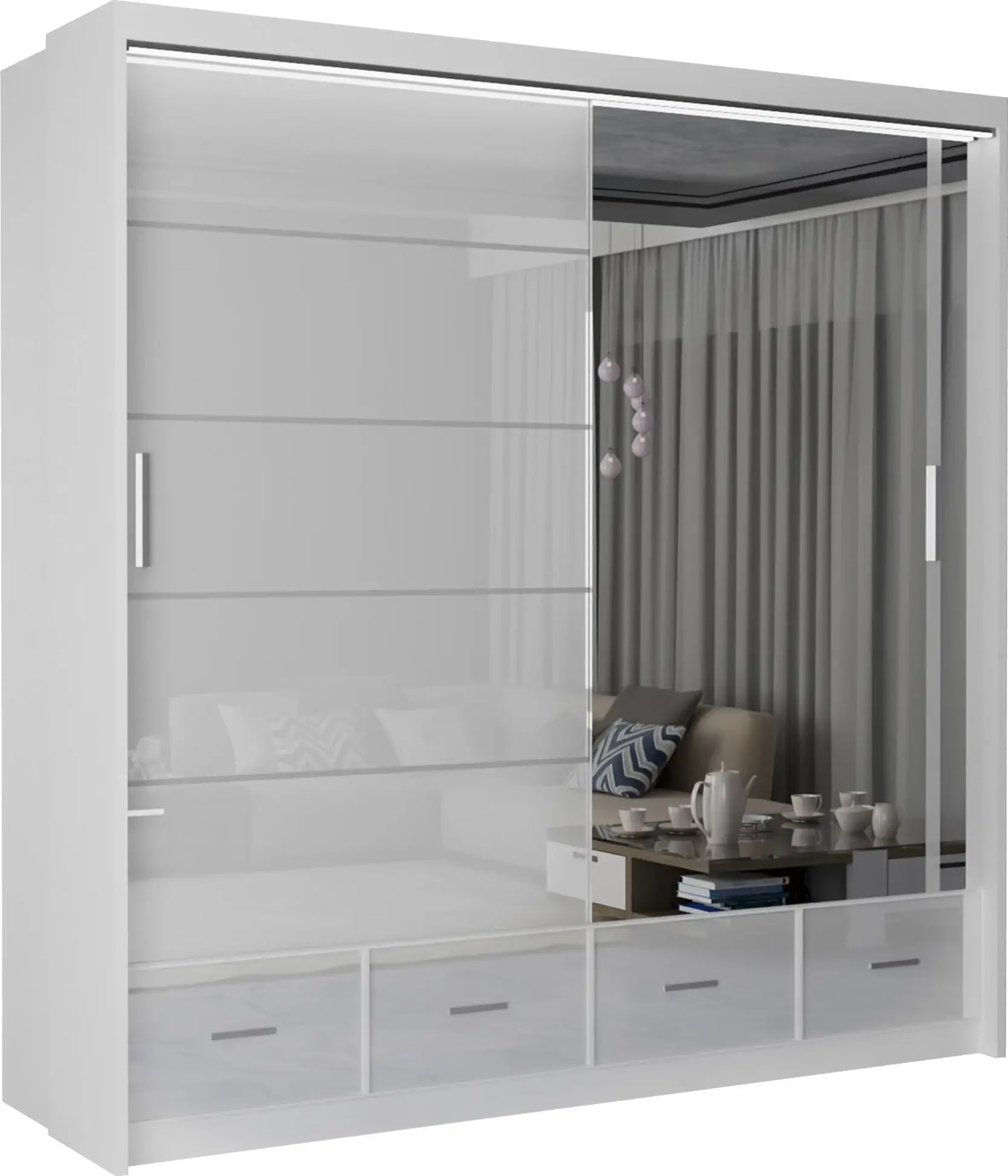 Sycylia High Gloss Sliding Door Wardrobe New Branding