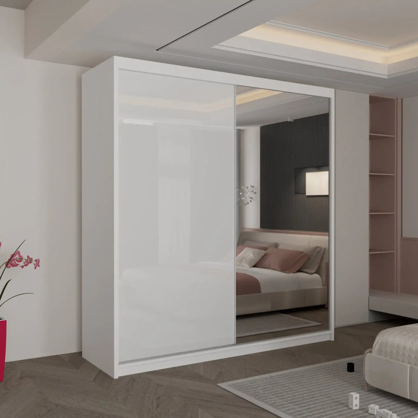 Vikas New High Gloss sliding door Wardrobe