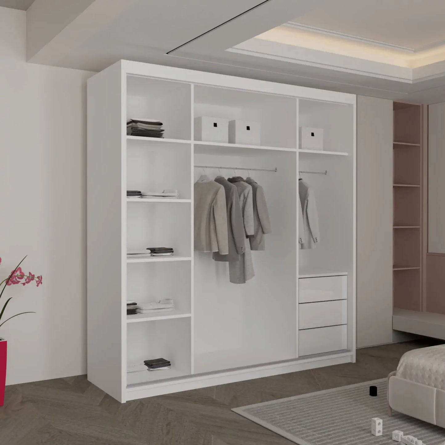 Vikas New High Gloss sliding door Wardrobe