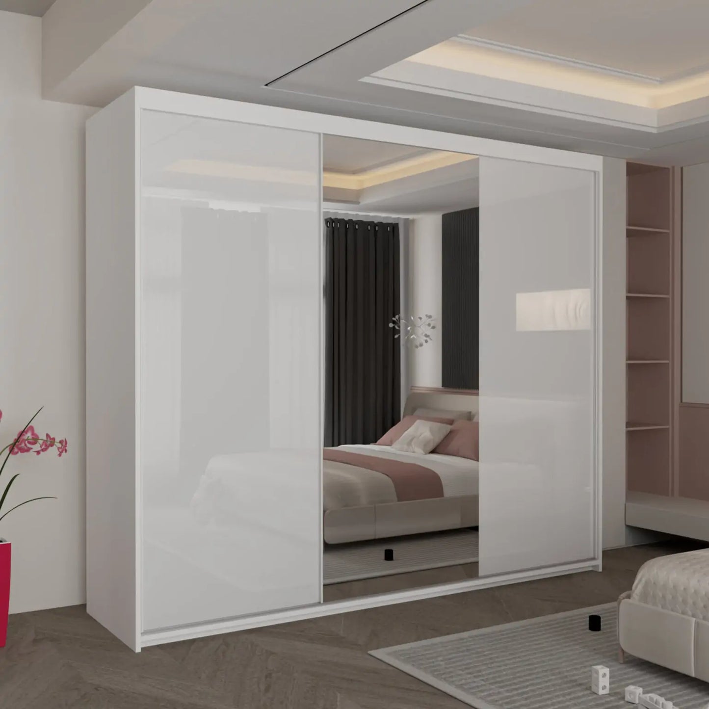 Vikas New High Gloss sliding door Wardrobe