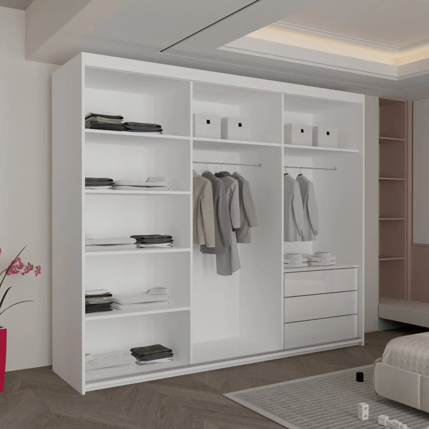 Vikas New High Gloss sliding door Wardrobe