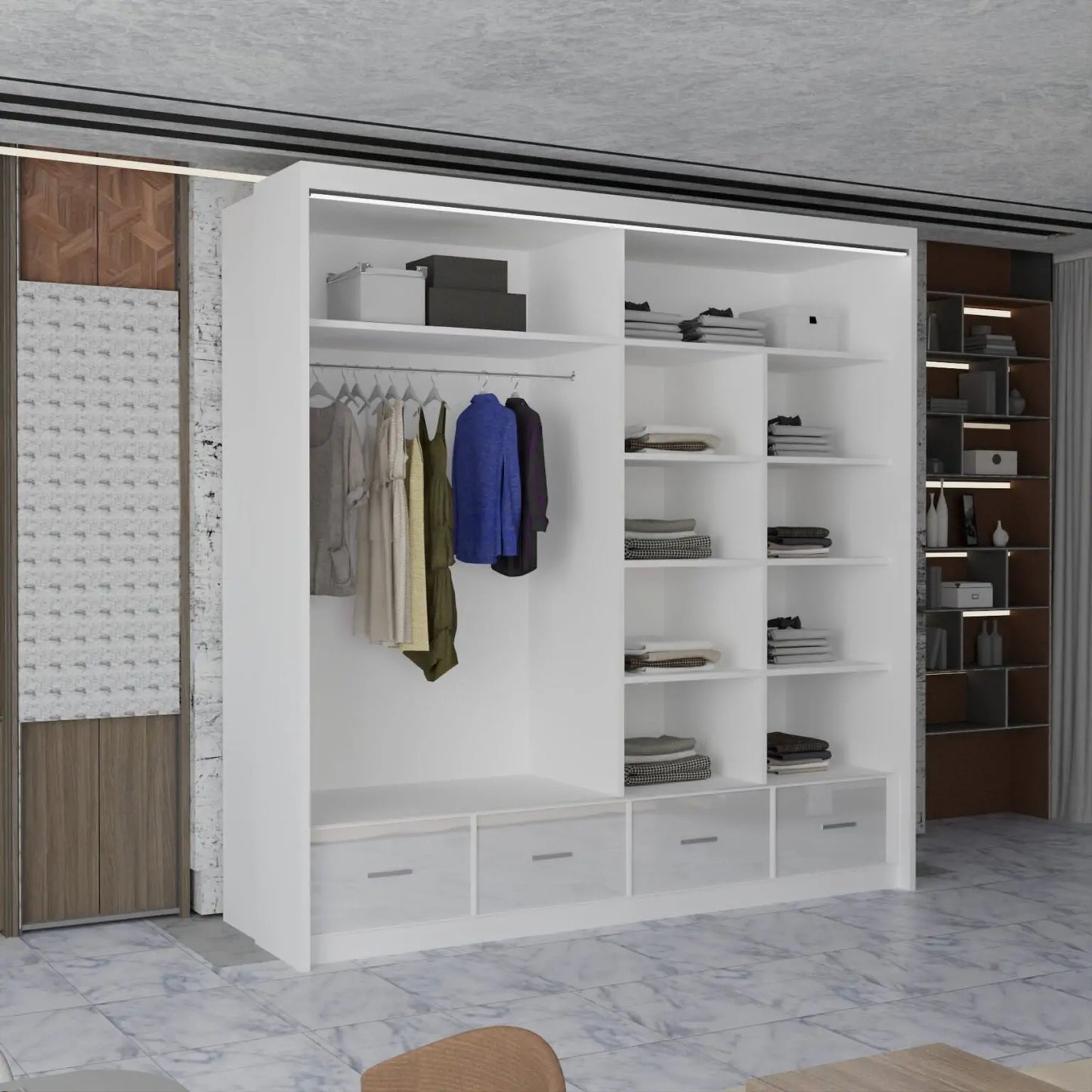 Sycylia High Gloss Sliding Door Wardrobe New Branding
