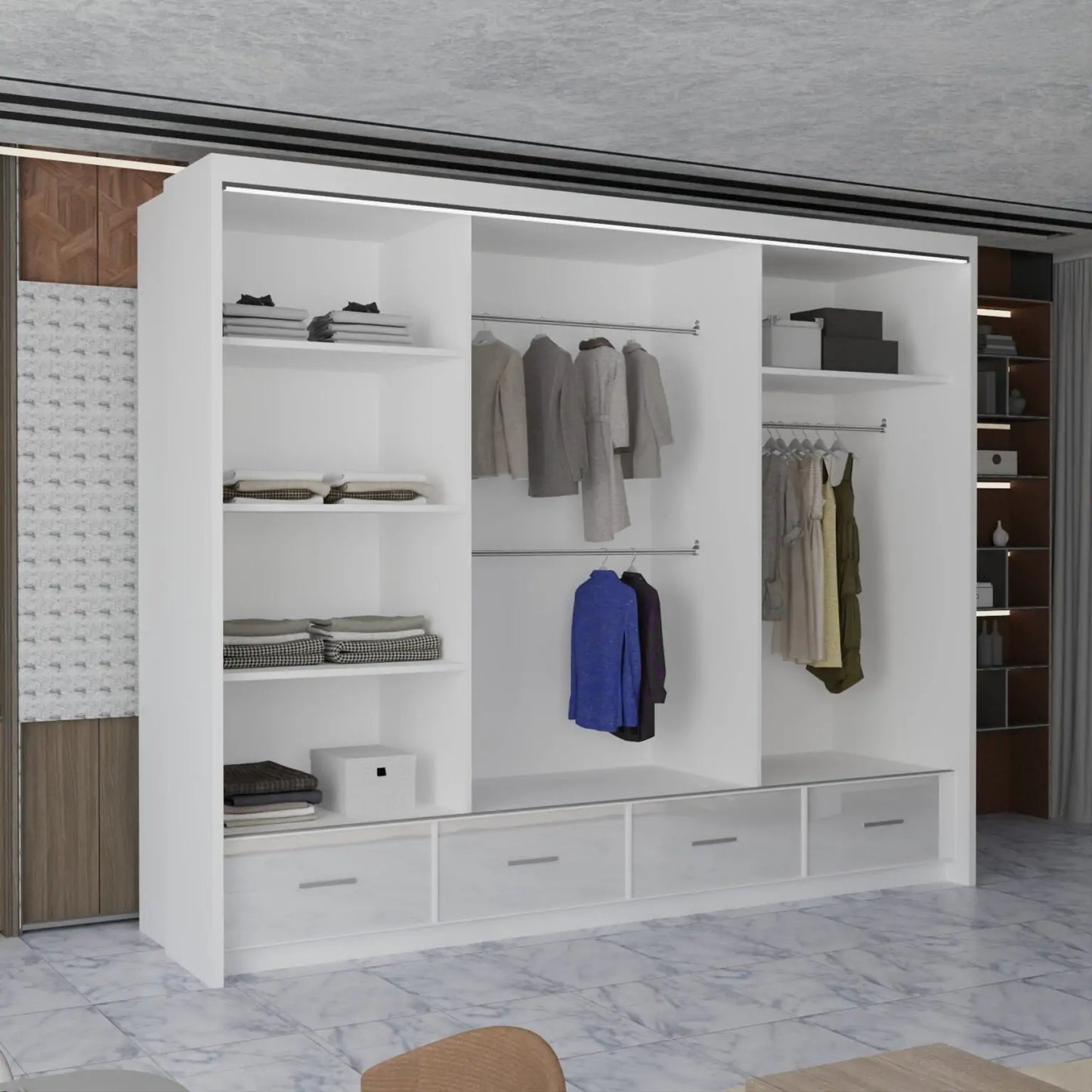 Sycylia High Gloss Sliding Door Wardrobe New Branding