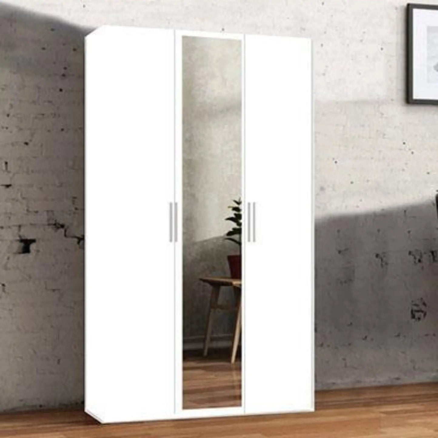 Bobby 3 Door Wardrobe - Black, White, Oak - 120cm